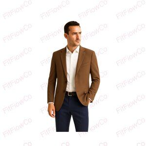 ✨Jos. A. Bank 100% Wool Tailored Fit Blazer 46L Traveler’s Collection Tan Jacket